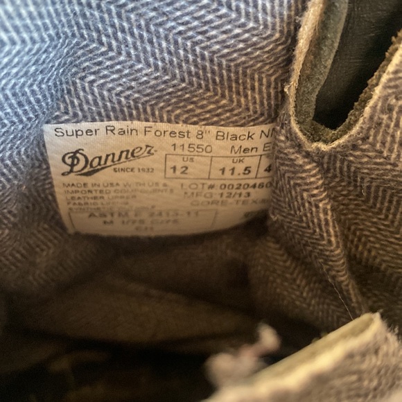 DANNER Super Rain Forest 8” Steel Toe Work Boots MENS SZ 12 USA - Picture 5 of 7